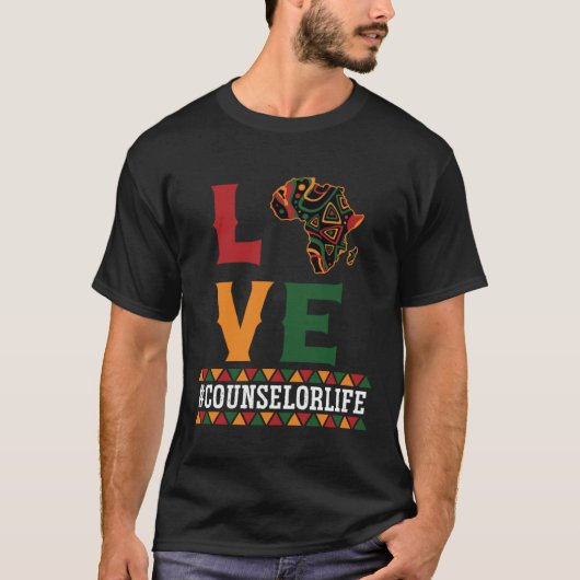 Counselor Love Map African American Black History  T-shirt (Voorkant)