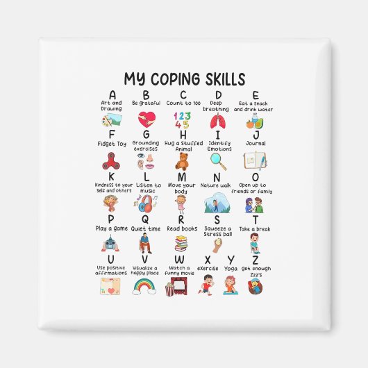 Counselor Mijn Coping Skills Alfabet Geestelijke G Magneet (Voorkant)