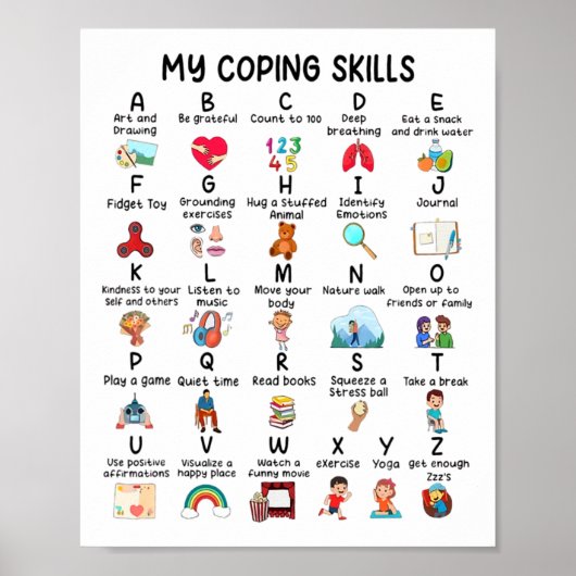 Counselor Mijn Coping Skills Alfabet Geestelijke G Poster (Voorkant)