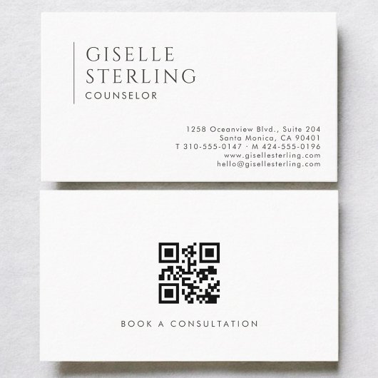 Counselor Modern Professionele QR Code Visitekaartje