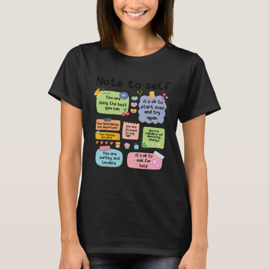 Counselor Note To Self Mental Health School Psycho T-shirt (Voorkant)