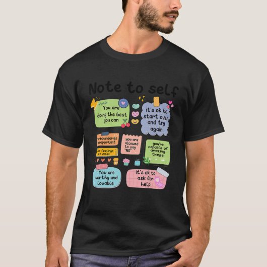 Counselor Note To Self Mental Health School Psycho T-shirt (Voorkant)