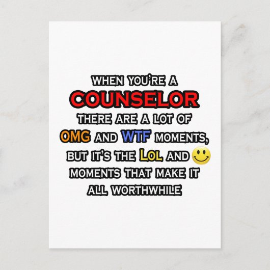 Counselor ... OMG WTF LOL Briefkaart (Voorkant)