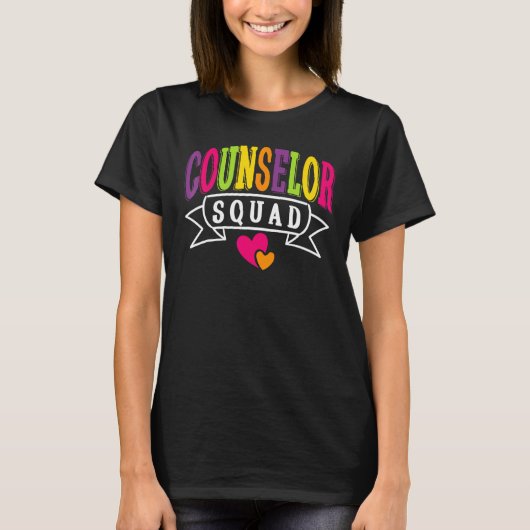 Counselor Squad Heart Back To School Counseling Te T-shirt (Voorkant)