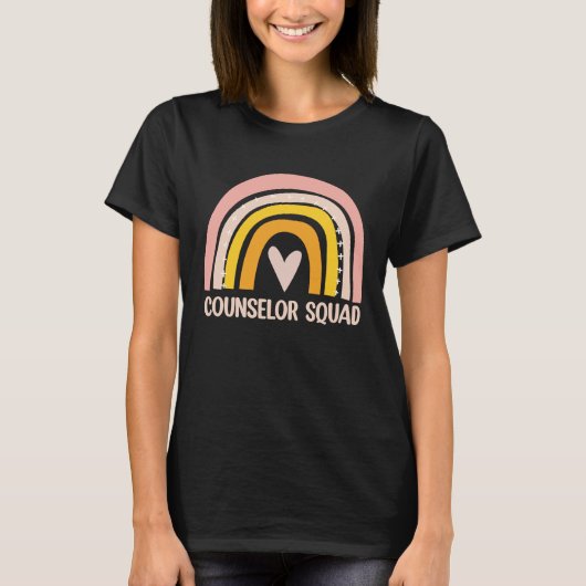 Counselor Squad  School Counselor Boho Rainbow T-shirt (Voorkant)