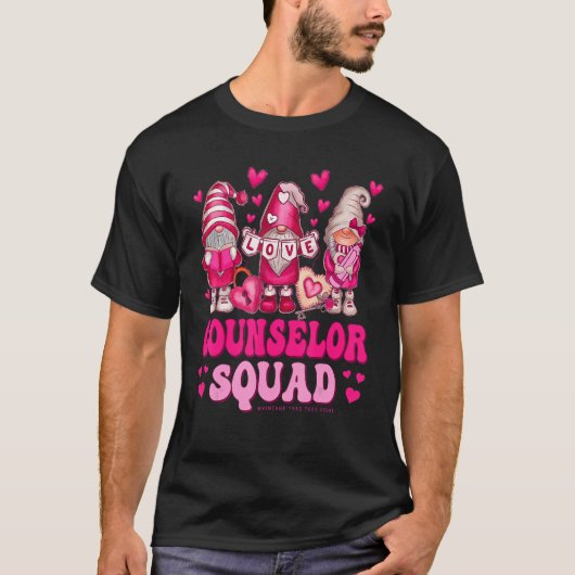 Counselor Teacher Squad Valentines Day Gnomes Hold T-shirt (Voorkant)