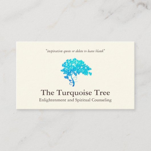 Counselor Turquoise Blue Tree Visitekaartje (Voorkant)