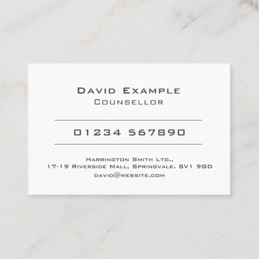 Counselor with Photo of Holder Visitekaartje (Achterkant)