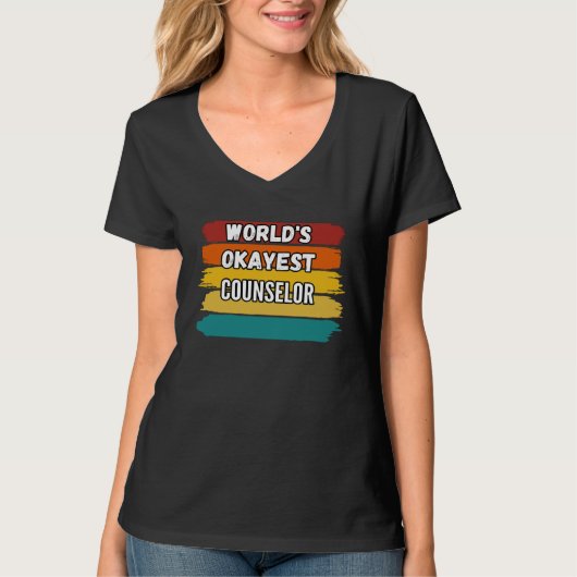 Counselor World s Okayest Counselor T-shirt (Voorkant)