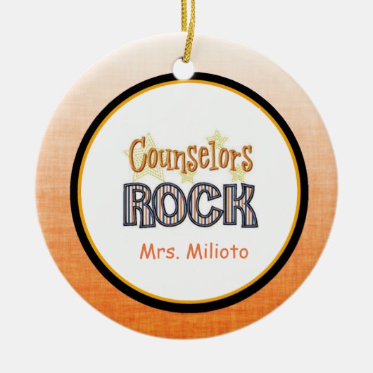 Counselors Rock-kerstversiering Keramisch Ornament (Voorkant)