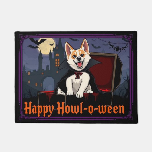 Count Akita Happy Howl-o-ween Deurmat (Voorkant)