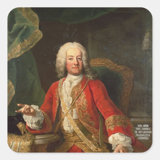 Count Carl Anton von Harrach Vierkante Sticker (Voorkant)