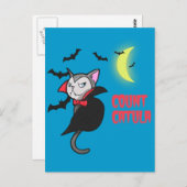 Count Catula Funny Halloween Cat Pun Briefkaart (Voorkant / Achterkant)