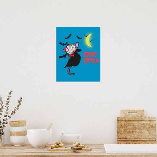 Count Catula Funny Pun Cartoon Poster (Keuken)