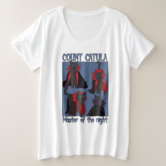Count Catula Master of the Night Grote Maat T-shirt (Design voorkant)