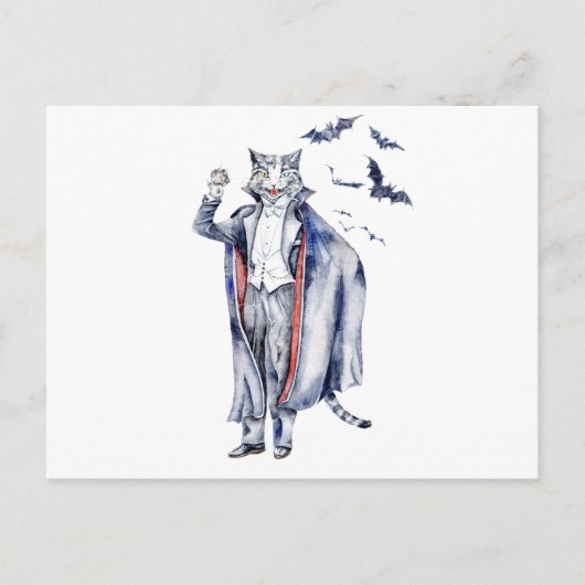 Count Catula Vampire Cat Briefkaart (Voorkant)
