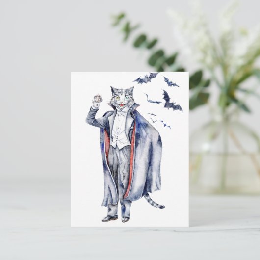 Count Catula Vampire Cat Briefkaart (Staand voorkant)