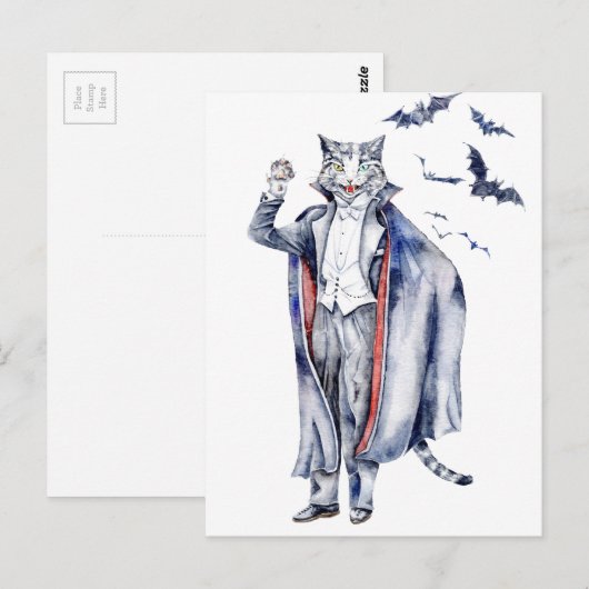 Count Catula Vampire Cat Briefkaart (Voorkant / Achterkant)