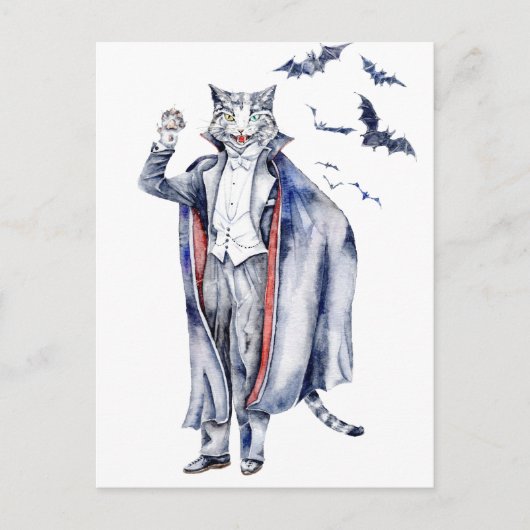 Count Catula Vampire Cat Briefkaart (Voorkant)