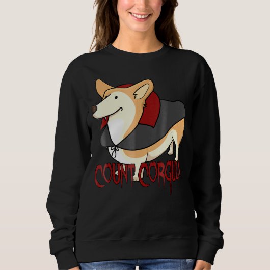 Count Corgula Halloween Corgi Dog Vampire Dracula Trui (Voorkant)