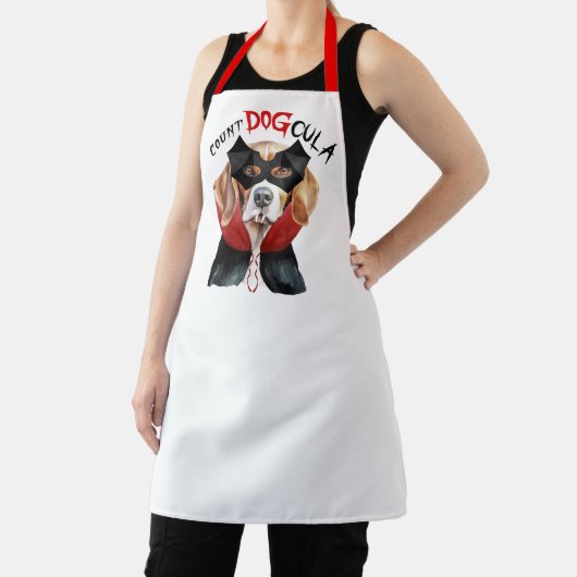 Count DOGcula Beagle Hond Grappig Halloween Schort (Insitu)