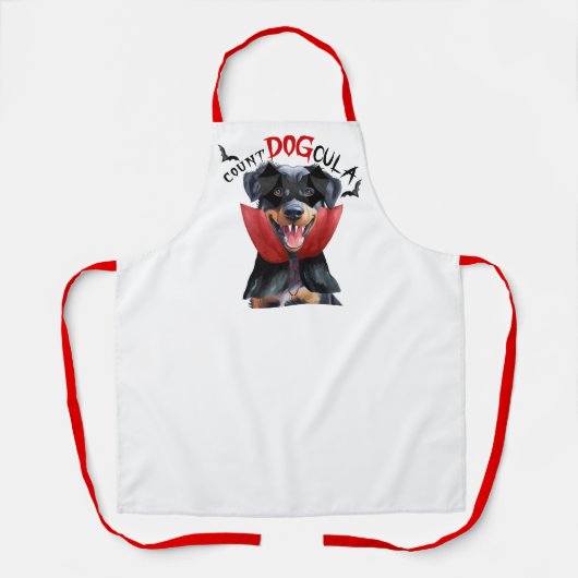 Count DOGcula Beauceron Hond Grappig Halloween Schort (Voorkant)