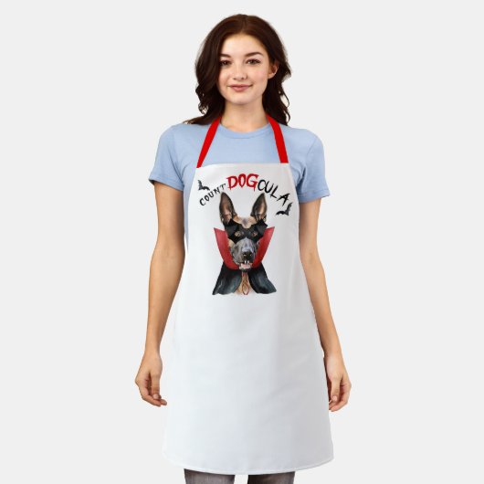 Count DOGcula Belgische Mechelse Hond Grappig Hall Schort (Gedragen)