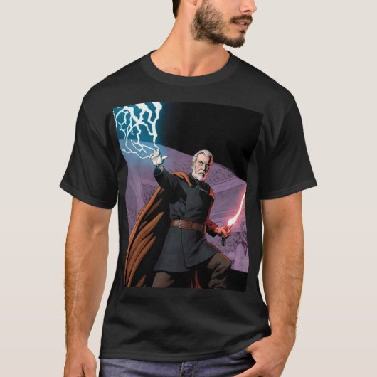 Count Dooku – Dark Side Master of Lightning T-shirt (Voorkant)