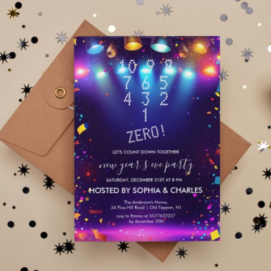 Count Down markeert het blauwe oudejaarsfeest Kaart
