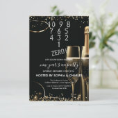 Count Down Witte Champagne Nieuwjaarsfeest Kaart (Staand voorkant)