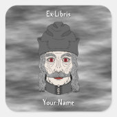 Count Dracula 2026 Ex-libris Vierkante Sticker (Voorkant)