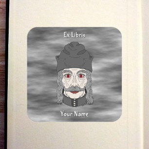 Count Dracula 2026 Ex-libris Vierkante Sticker
