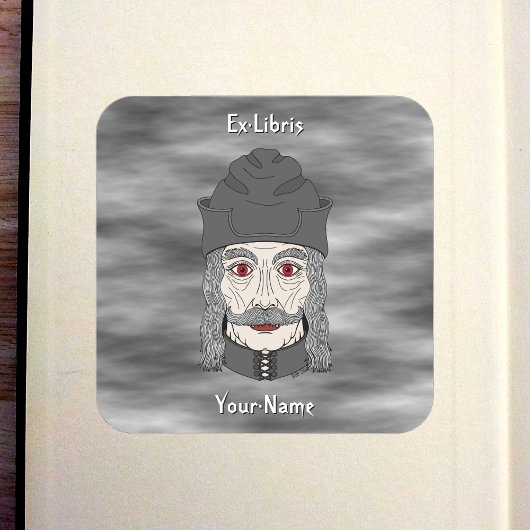 Count Dracula 2026 Ex-libris Vierkante Sticker