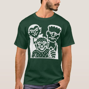 Count Dracula, Frankenstein and Wolfman Halloween T-shirt