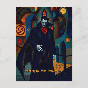 Count Dracula Happy Halloween Feestdagenkaart