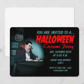 Count Dracula nodigt uit voor de Halloween Party Kaart (Voorkant / Achterkant)