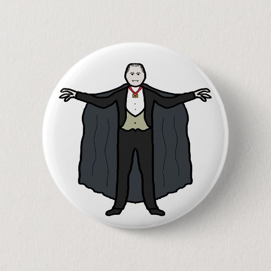 Count Dracula Vampire Ronde Button 5,7 Cm (Voorkant)