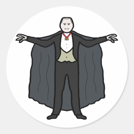 Count Dracula Vampire Ronde Sticker (Voorkant)