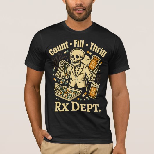 Count • Fill • Thrill Rx Dept Halloween T-shirt (Voorkant)