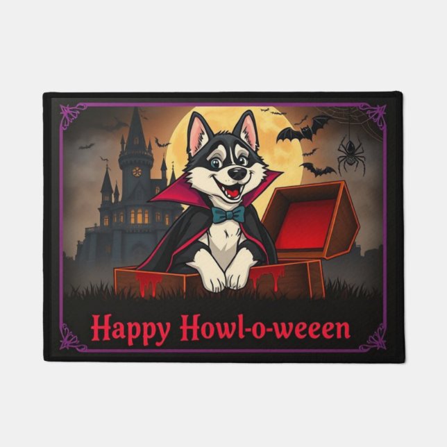 Count Husky Happy Howl-o-ween Deurmat (Voorkant)