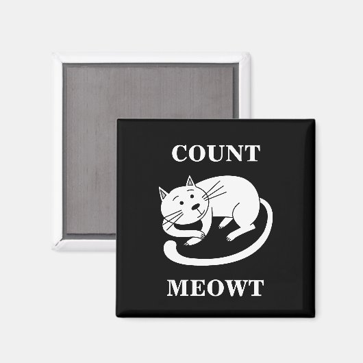 Count Meowt Kat Funny Cat Pun Magneet (Voorkant / Achterkant)