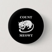 Count Meowt Kat Funny Cat Pun Ronde Button 5,7 Cm (Voorkant)
