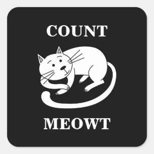 Count Meowt Kat Funny Cat Pun Vierkante Sticker