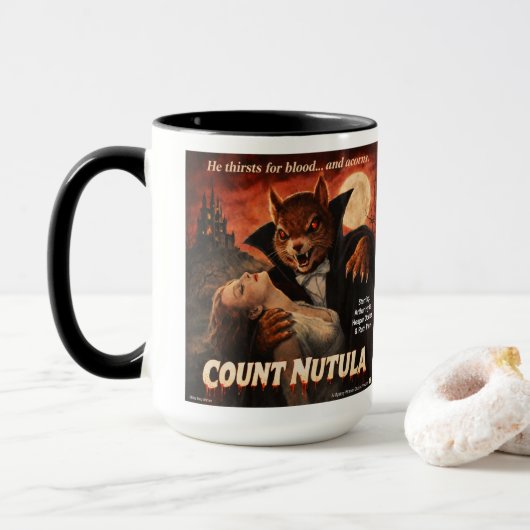 Count Nutula Retro Film Parodie Mok (Met donut)