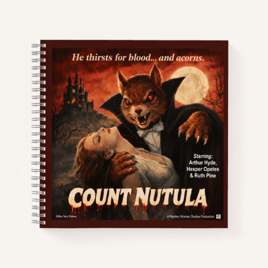 Count Nutula Retro Film Parodie Notitieboek (Voorkant)
