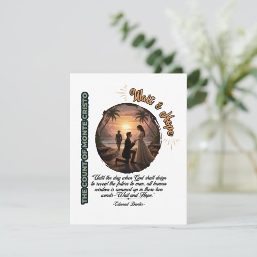 Count of Monte Cristo Wait & Hope Sunset Flat Card (Staand voorkant)