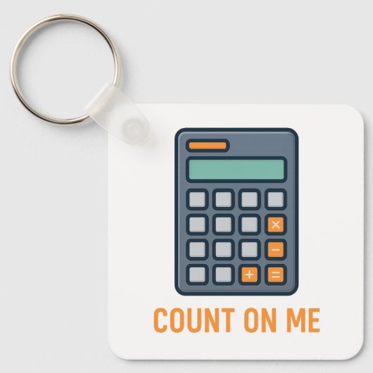 Count On Me – Stijlvol rekenmachineontwerp voor Wi Sleutelhanger (Voorkant)