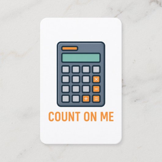 Count On Me – Stijlvol rekenmachineontwerp voor Wi Visitekaartje (Voorkant)