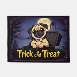 Count Pug Trick And Treat Deurmat