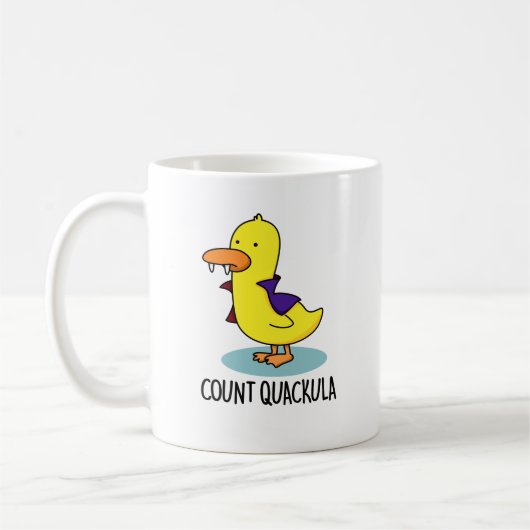 Count Quackula Funny Duck Pun Koffiemok (Links)